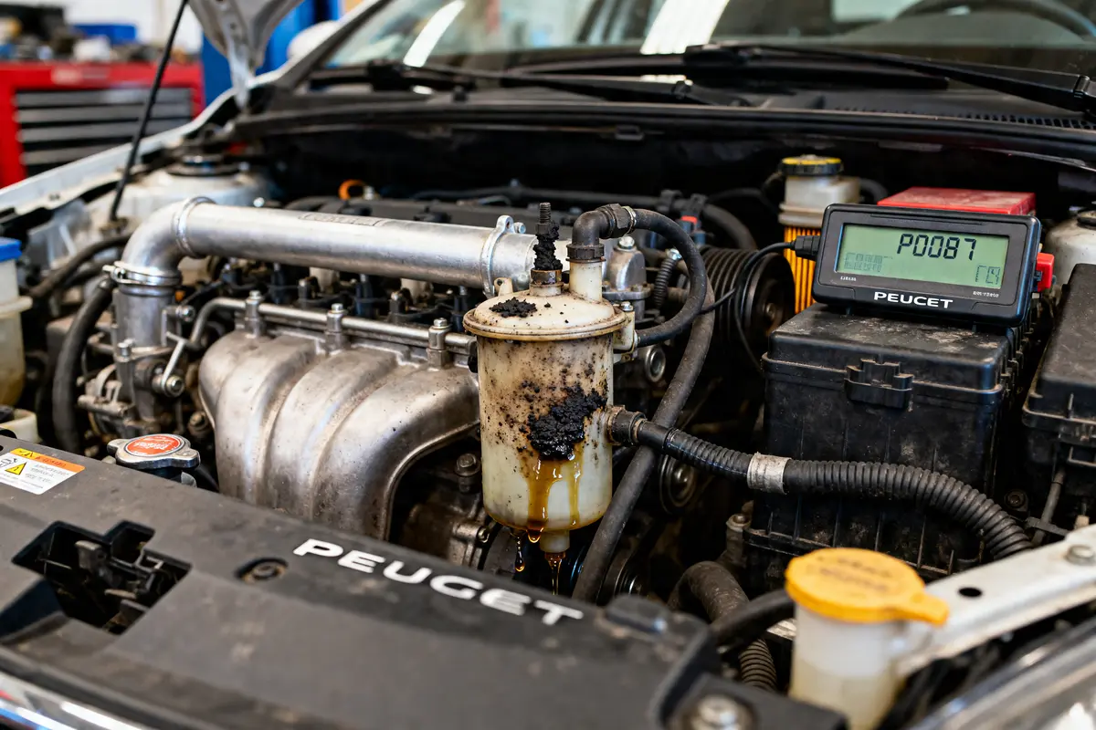 Code défaut p0087 sur Peugeot : causes, symptômes et solutions